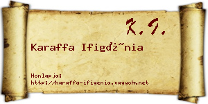 Karaffa Ifigénia névjegykártya